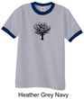 Mens Yoga T-Shirt Black Tree of Life Ringer Shirt