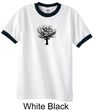 Mens Yoga T-Shirt Black Tree of Life Ringer Shirt