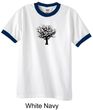 Mens Yoga T-Shirt Black Tree of Life Ringer Shirt