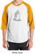 Mens Yoga T-Shirt - Buddha Buddhist 3/4 Sleeve Raglan Tee Shirt
