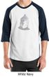 Mens Yoga T-Shirt - Buddha Buddhist 3/4 Sleeve Raglan Tee Shirt