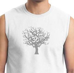 Mens Yoga T-shirt Grey Tree of Life Muscle Shirt Mens Yoga T-shirt Grey Tree of Life Muscle Shirt