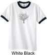 Mens Yoga T-shirt Grey Tree of Life Ringer Shirt