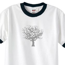Mens Yoga T-shirt Grey Tree of Life Ringer Shirt Mens Yoga T-shirt Grey Tree of Life Ringer Shirt