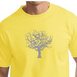 Mens Yoga T-shirt Grey Tree of Life Tall Tee Mens Yoga T-shirt Grey Tree of Life Tall Tee