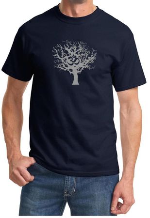 Mens Yoga T-shirt Grey Tree of Life Tee