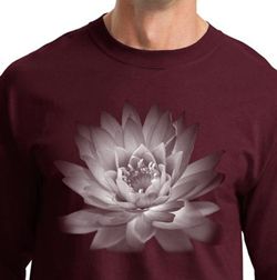 Mens Yoga T-shirt Lotus Flower Long Sleeve Shirt