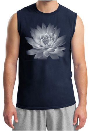 Mens Yoga T-shirt Lotus Flower Muscle Shirt