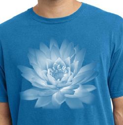 Mens Yoga T-shirt Lotus Flower Pigment Dyed Shirt