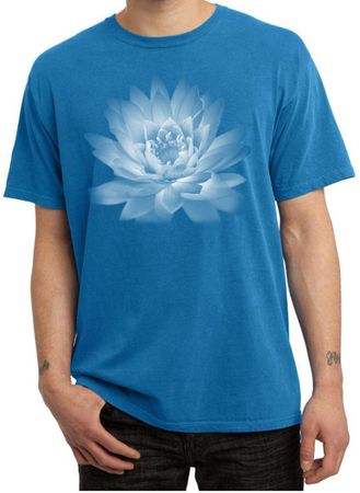 Mens Yoga T-shirt Lotus Flower Pigment Dyed Shirt