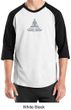 Mens Yoga T-shirt - Lotus Pose Meditation 3/4 Sleeve Raglan Shirt