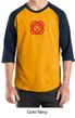 Mens Yoga T-shirt - Muladhara Root Chakra 3/4 Sleeve Raglan Shirt