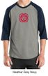Mens Yoga T-shirt - Muladhara Root Chakra 3/4 Sleeve Raglan Shirt