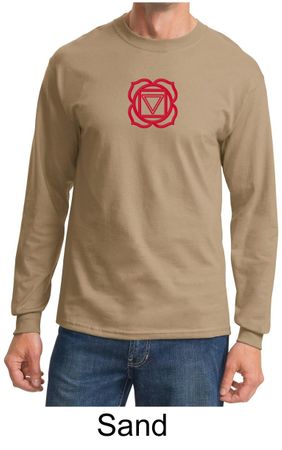 Mens Yoga T-shirt - Muladhara Root Chakra Adult Long Sleeve Shirt