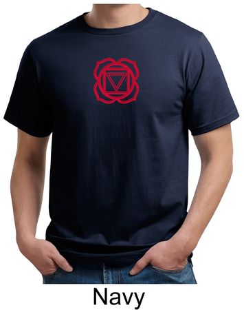 Mens Yoga T-shirt - Muladhara Root Chakra Organic Tee Shirt
