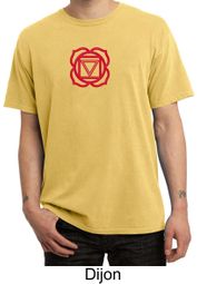 Mens Yoga T-shirt - Muladhara Root Chakra Pigment Dyed Tee Shirt
