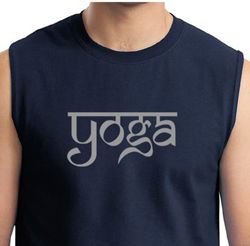 Mens Yoga T-shirt Sanskrit Yoga Text Muscle Shirt