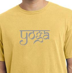 Mens Yoga T-shirt Sanskrit Yoga Text Pigment Dyed Shirt