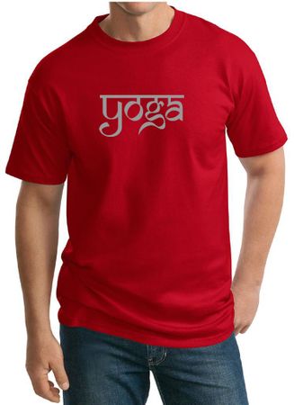 Mens Yoga T-shirt Sanskrit Yoga Text Tall Shirt