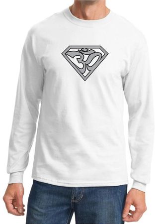 Mens Yoga T-Shirt Super OM Long Sleeve Shirt