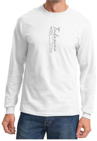 Mens Yoga T-shirt Tadasana Mountain Pose Long Sleeve Shirt