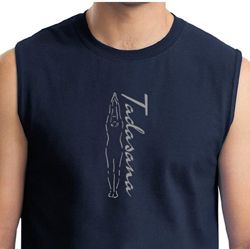 Mens Yoga T-shirt Tadasana Mountain Pose Muscle Shirt