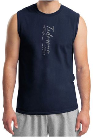 Mens Yoga T-shirt Tadasana Mountain Pose Muscle Shirt