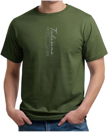 Mens Yoga T-shirt Tadasana Mountain Pose Organic Shirt