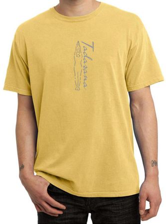 Mens Yoga T-shirt Tadasana Mountain Pose Pigment Dyed Shirt - Dijon