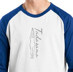 Mens Yoga T-shirt Tadasana Mountain Pose Raglan Shirt