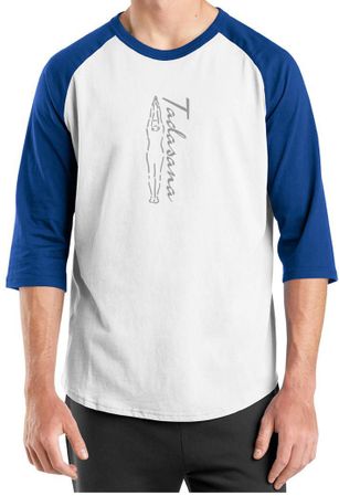 Mens Yoga T-shirt Tadasana Mountain Pose Raglan Shirt