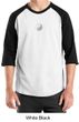 Mens Yoga T-shirt Yin Yang Small Print 3/4 Sleeve Raglan Shirt
