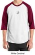 Mens Yoga T-shirt Yin Yang Small Print 3/4 Sleeve Raglan Shirt