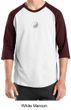 Mens Yoga T-shirt Yin Yang Small Print 3/4 Sleeve Raglan Shirt