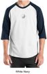 Mens Yoga T-shirt Yin Yang Small Print 3/4 Sleeve Raglan Shirt