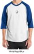 Mens Yoga T-shirt Yin Yang Small Print 3/4 Sleeve Raglan Shirt