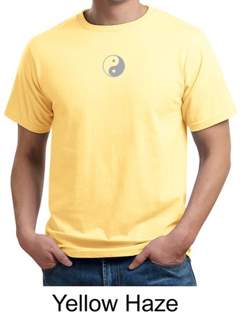 Mens Yoga T-shirt Yin Yang Small Print Meditation Organic Tee Shirt