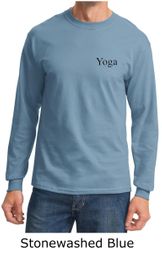 Mens Yoga T-shirt Yoga Logo Pocket Print Adult Long Sleeve Shirt