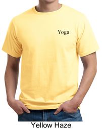 Mens Yoga T-shirt Yoga Logo Pocket Print Adult Organic Tee Shirt