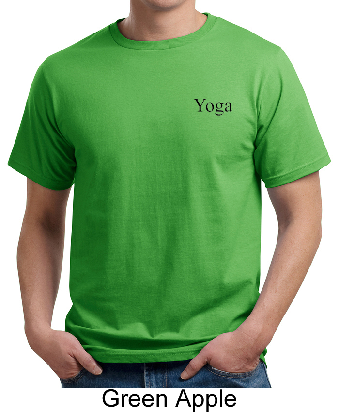 Mens Yoga Tshirt Yoga Logo Pocket Print Adult Organic Tee Shirt Yoga
