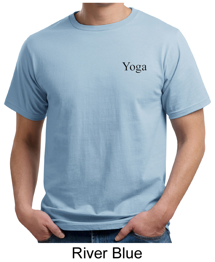 Mens Yoga Tshirt Yoga Logo Pocket Print Adult Organic Tee Shirt Yoga
