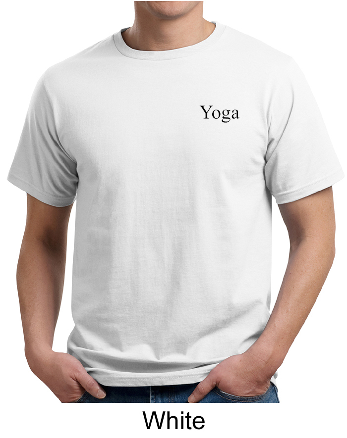 Mens Yoga Tshirt Yoga Logo Pocket Print Adult Organic Tee Shirt Yoga