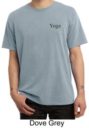 Mens Yoga T-shirt Yoga Logo Pocket Print Adult Pigment Dyed Tee Shirt