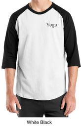 Mens Yoga T-shirt Yoga Logo Pocket Print Adult Raglan Shirt