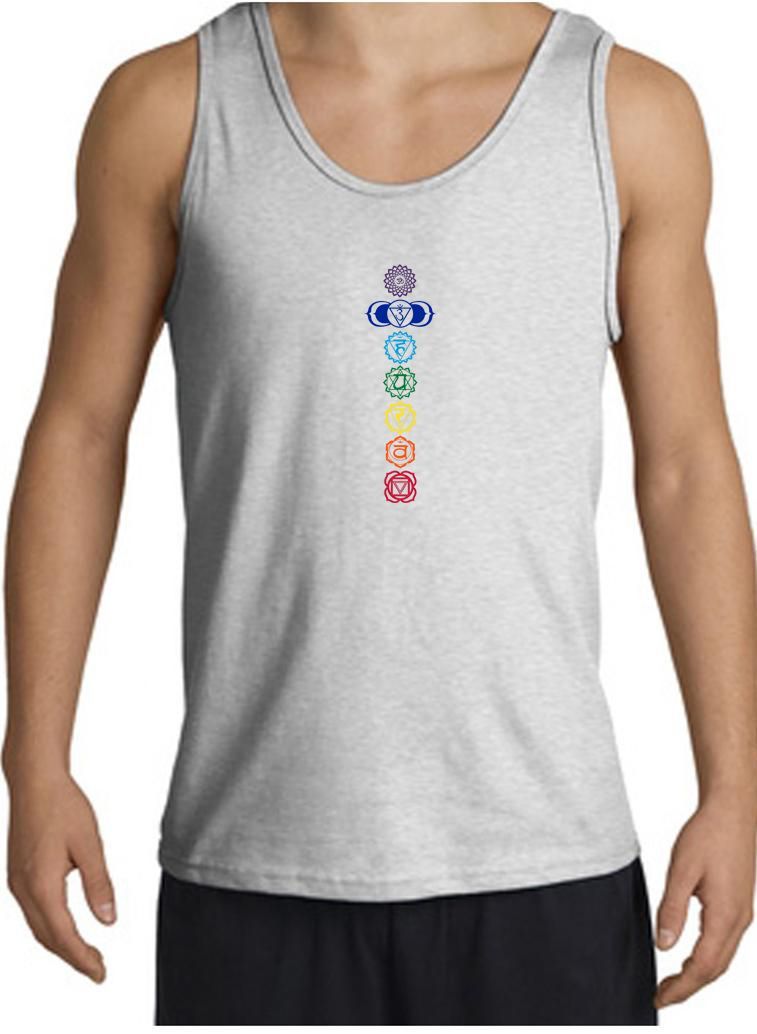 Mens Yoga Tank Top 7 Colored Chakras Tanktop - 7 Colored Chakras Mens ...