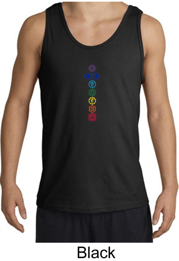Mens Yoga Tank Top 7 Colored Chakras Tanktop - 7 Colored Chakras Mens ...