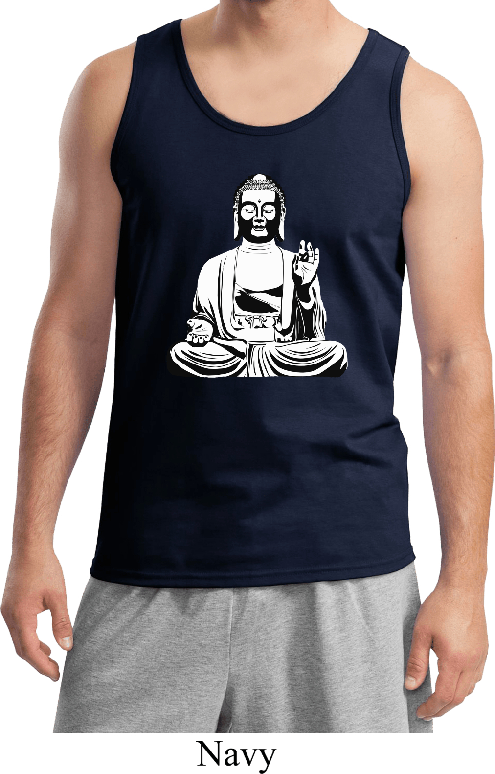Mens Yoga Tank Top At Peace Buddha Tanktop At Peace Buddha Mens Shirts