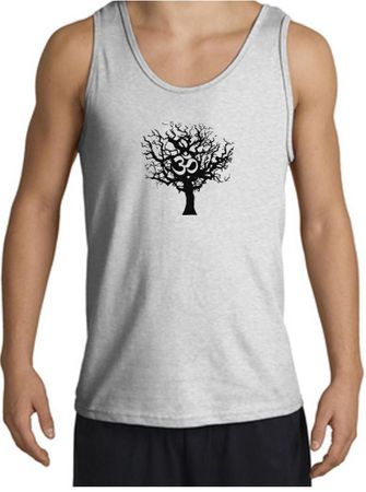 Mens Yoga Tank Top Black Tree of Life Tanktop
