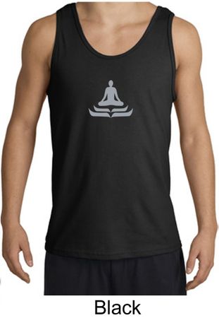 Mens Yoga Tank Top - Lotus Pose Meditation Adult Tanktop
