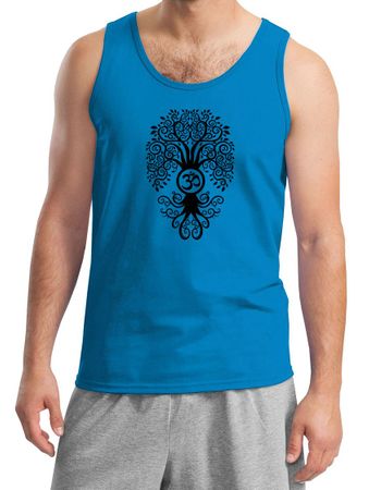 Mens Yoga Tanktop Black Bodhi Tree Tank Top